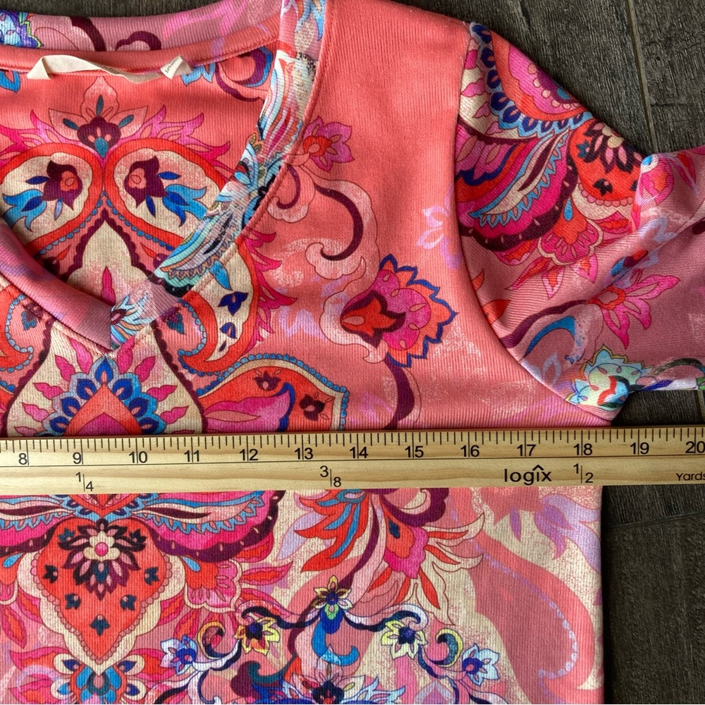 Soft Surroundings Multicolor Floral V-Neck Blouse - Picture 7 of 8